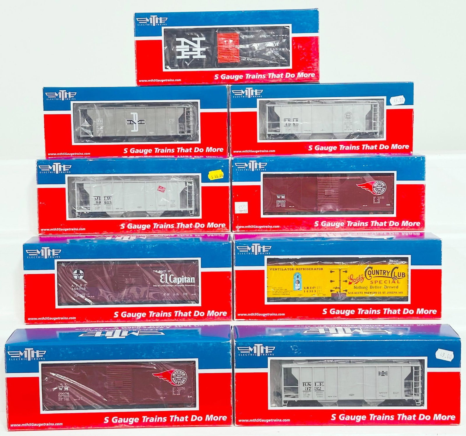 MTH Modern S Gauge Nine (9) Assorted Freight Cars Boxed (1 of 6)