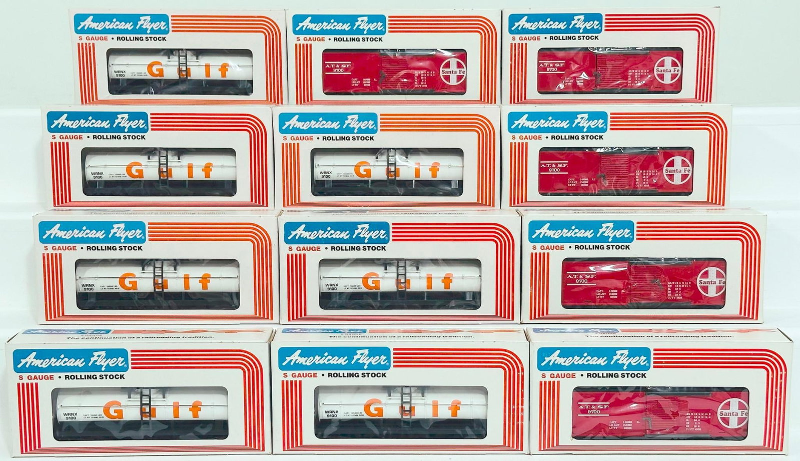 American Flyer Lionel Modern S Gauge Twelve (12) Assorted Freight Cars Boxed (1 of 5)