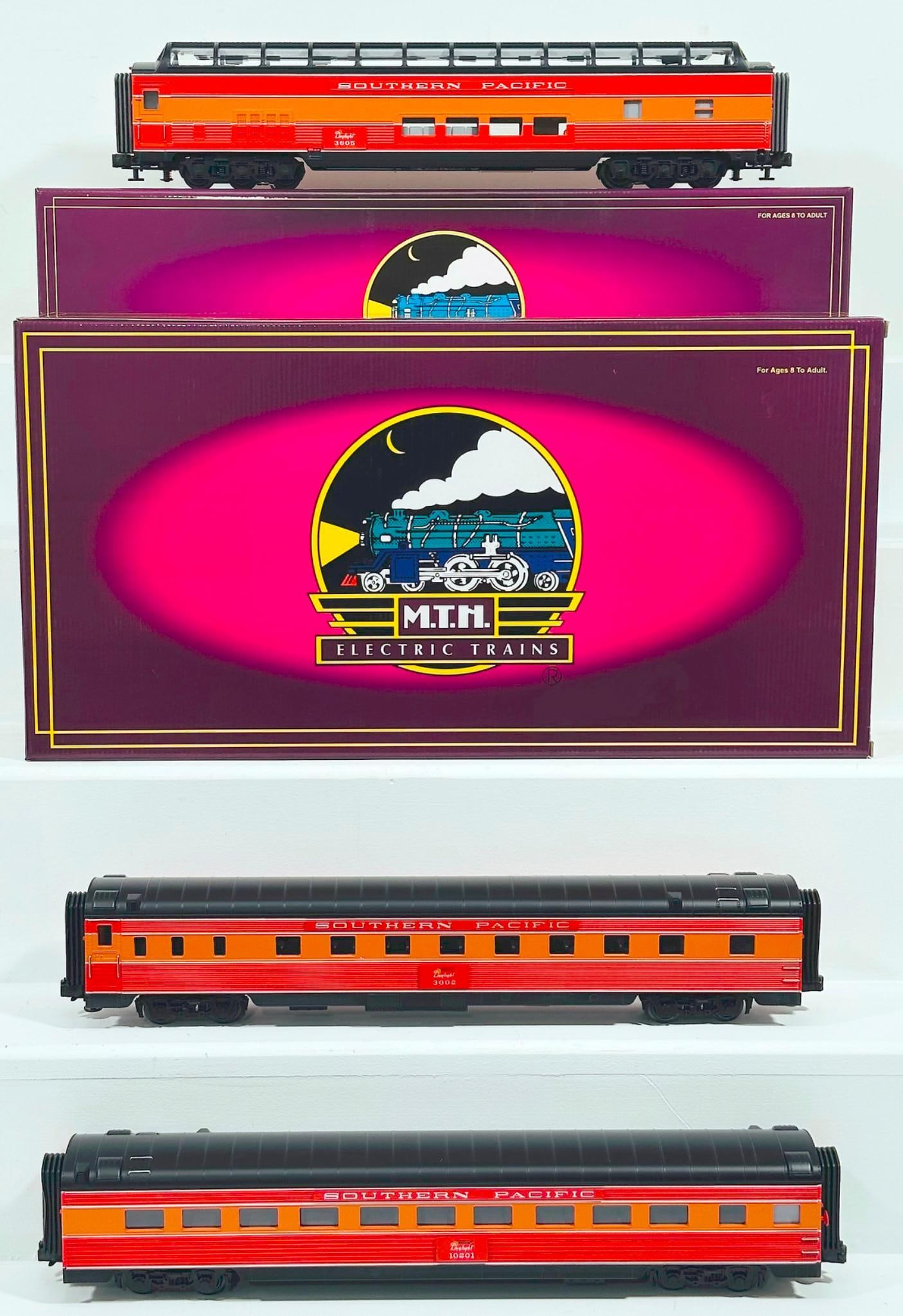 MTH Modern O Gauge Southern Pacific 70 foot ABS Sleeper/Diner Passenger Set Ribbed/SP Daylight (1 of 8)