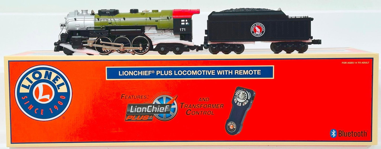 Lionel Modern O Gauge Great Northern LionChief Plus Hudson Locomotive with Remote and Tender and (1 of 8)