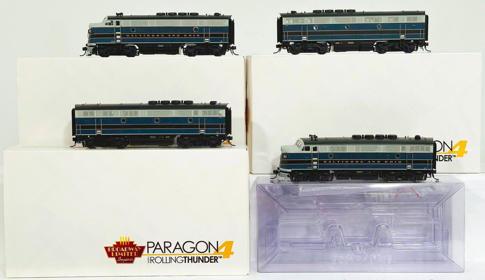 Paragon 4 Rolling Thunder Modern HO Scale B&O F3 A/B Unit/ B&O F-3 B Unit/ B&O F-3 A Unit Boxed (1 of 9)