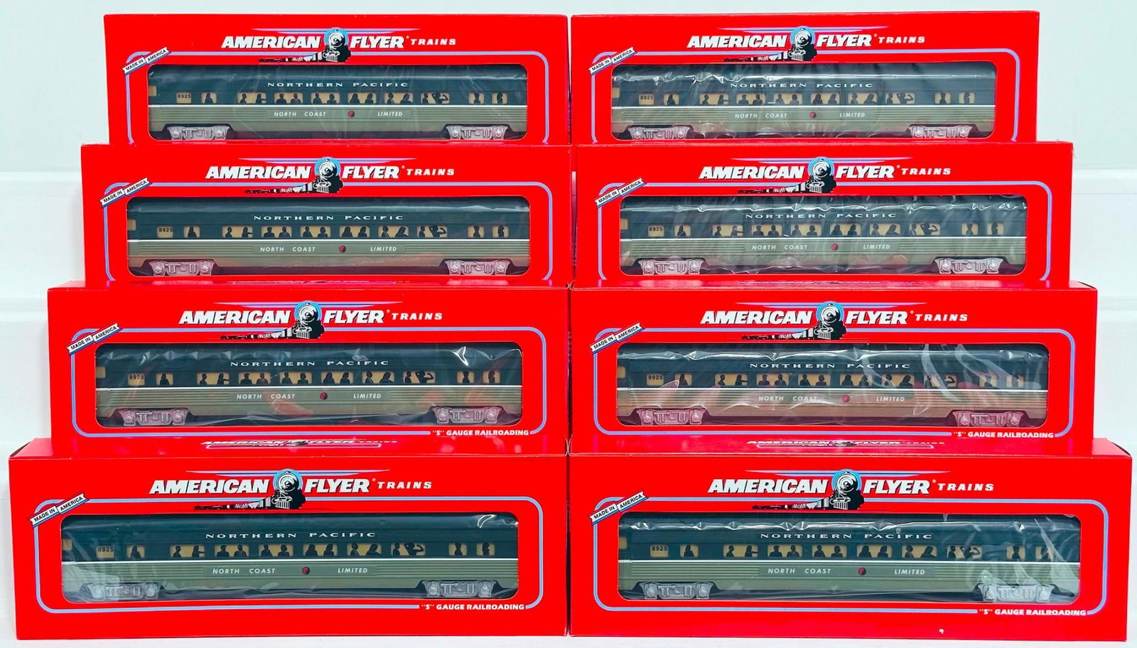 American Flyer Lionel Modern S Gauge Northern Pacific Passenger Coach X8 Boxed (1 of 5)