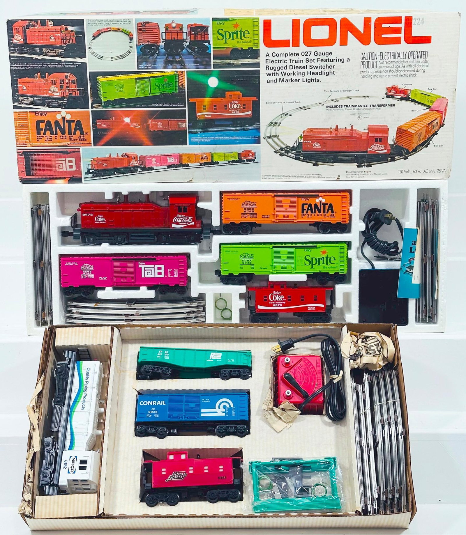 Lionel Modern O Gauge Nibco Switcher Freight Train and Coca-Cola Switcher Freight Train Boxed (1 of 12)