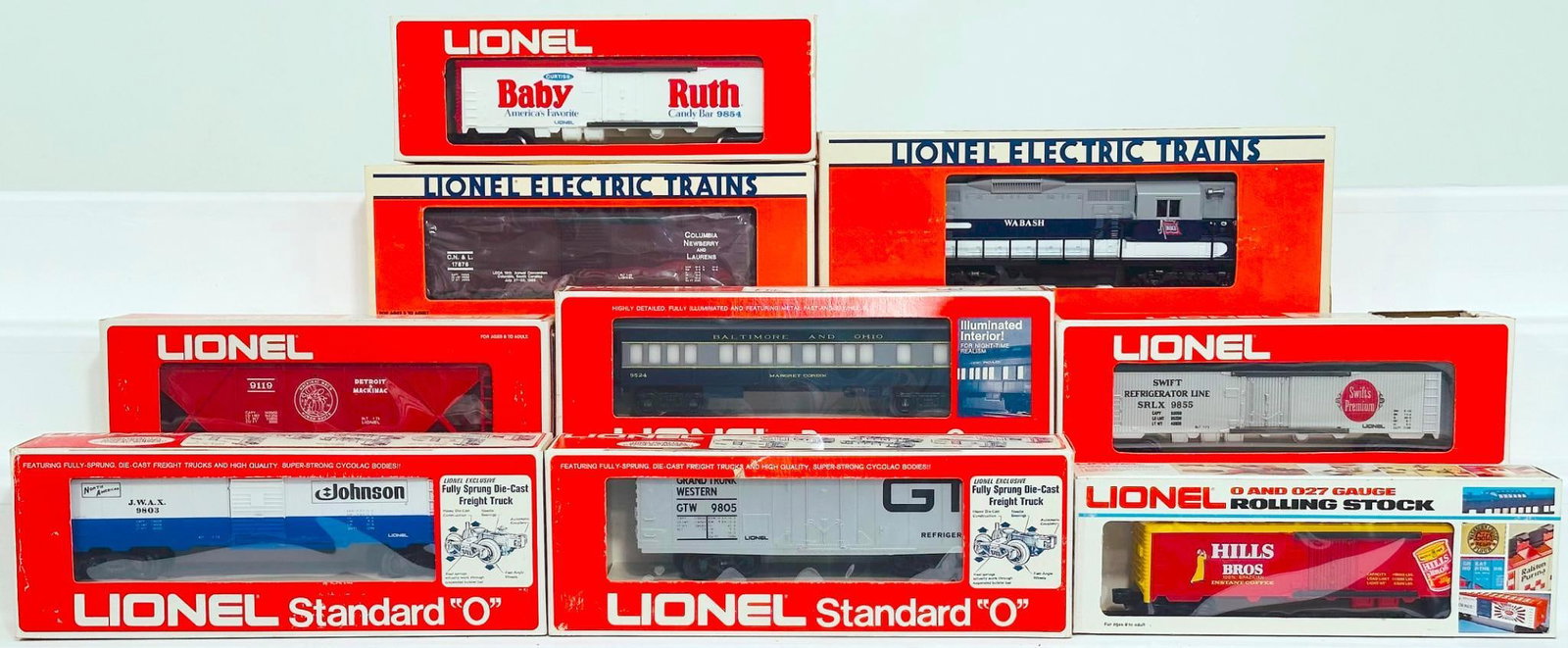 Lionel Modern O Gauge Wabash GP - 9 Diesel Switcher and Eight (8) Assorted Freight and Passenger (1 of 5)