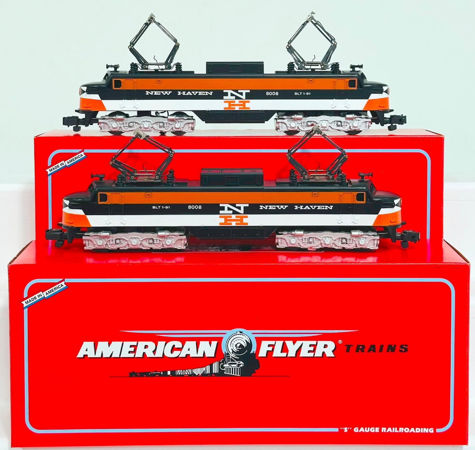 American Flyer Lionel Modern S Gauge New Haven EP - 5 Electric Locomotive X2 Boxed (1 of 8)