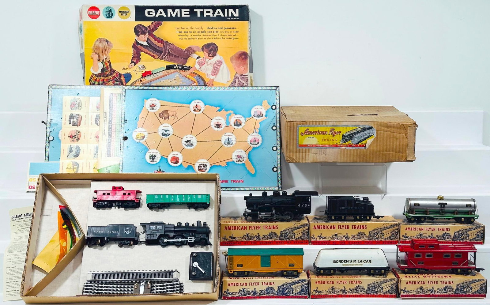 American Flyer Postwar S Gauge Outfit No. 2800 Game Train Set and Outfit No. 4014 Set (1 of 10)