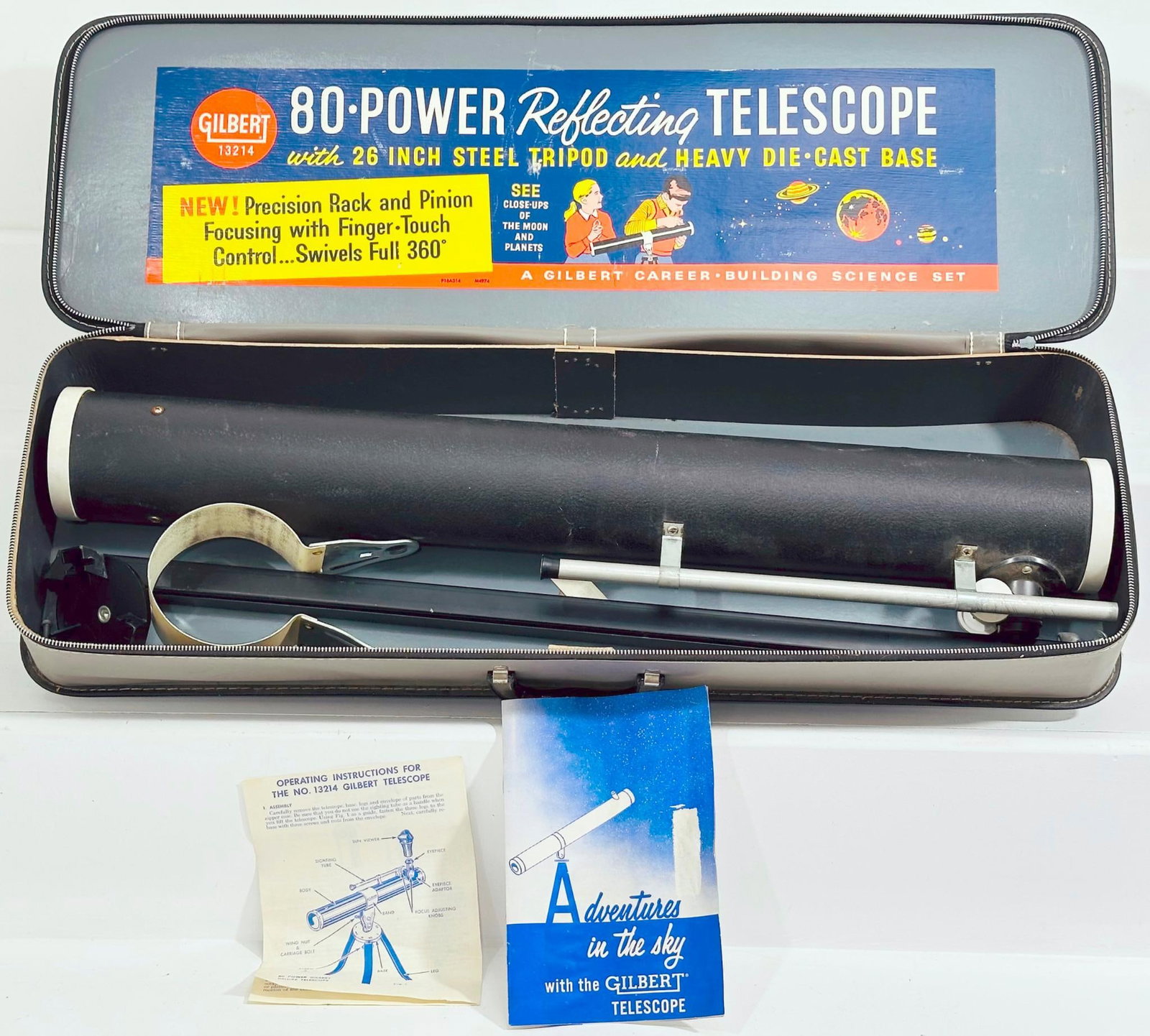 American Flyer Postwar #3124 80 Power Reflecting Telescope with case (1 of 4)