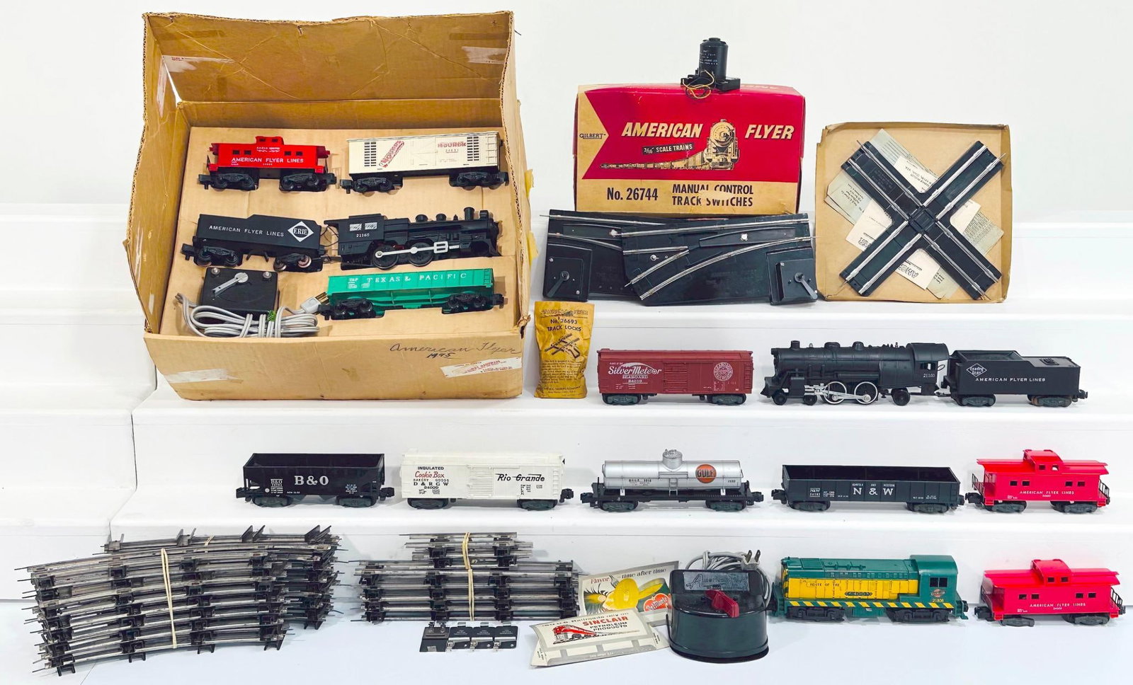American Flyer Postwar S Gauge Outfit No. 20247/21160 Locomotive & Tender/21808 Chicago & (1 of 13)
