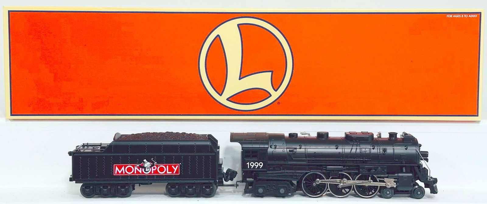 Lionel Modern O Gauge Monopoly Hudson 4 - 6 - 4 Locomotive and Tender Boxed: Lionel Modern O Gauge Monopoly Hudson 4 - 6 - 4 Locomotive and Tender Boxed, in C9 and with its original box.