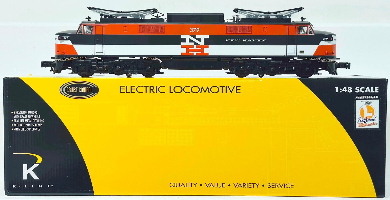 K-Line Modern O Gauge New Haven EP - 5 Electric Engine Boxed: K-Line Modern O Gauge New Haven EP - 5 Electric Engine Boxed, in C7 plus or better and with its original box.
