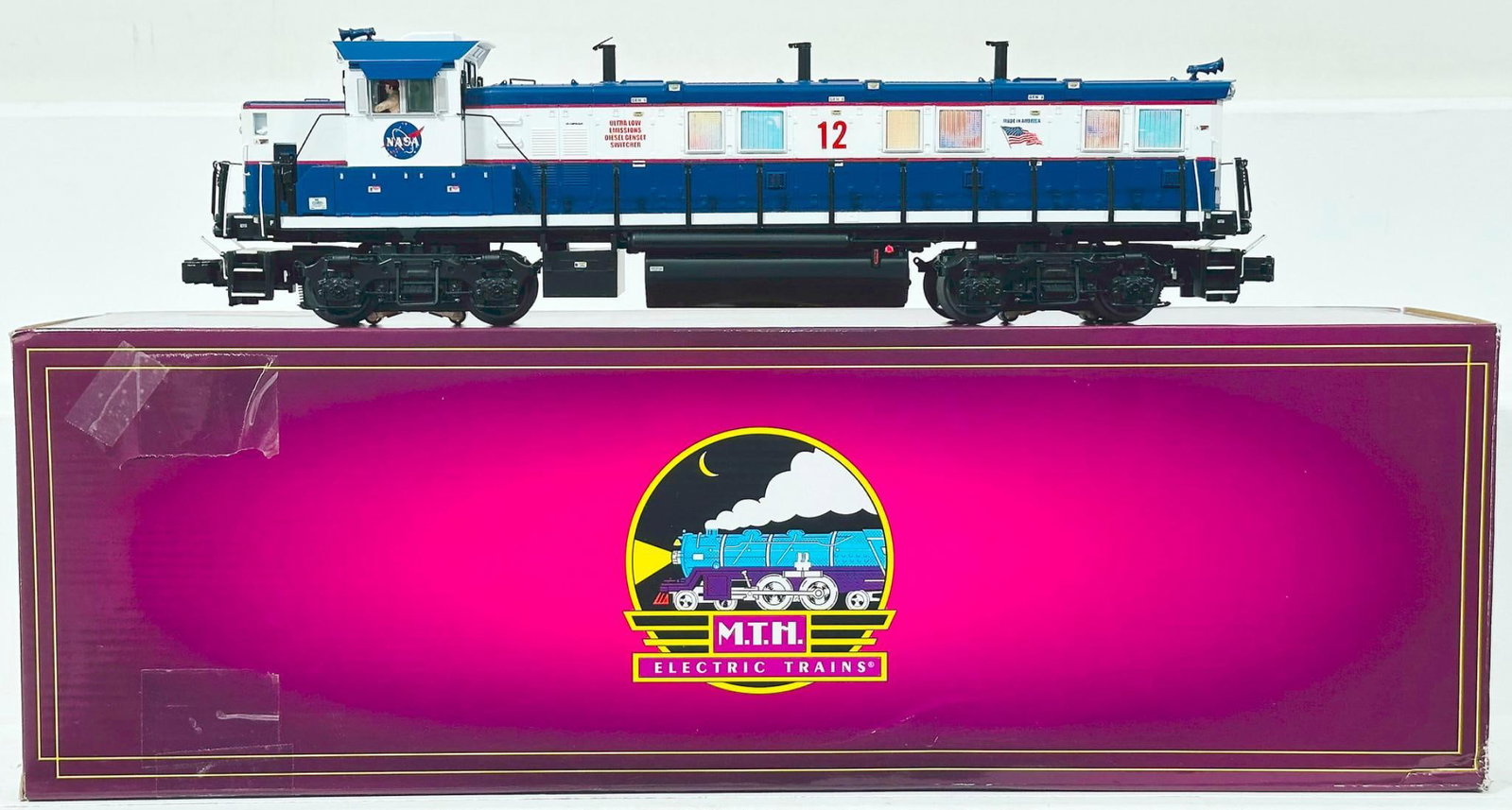 MTH Modern O Gauge NASA 3G S-2 1B Genset Diesel Switcher with PS 3.0 Boxed: MTH Modern O Gauge NASA 3G S-2 1B Genset Diesel Switcher with PS 3.0 Boxed, in C7 plus or better and with its original box.