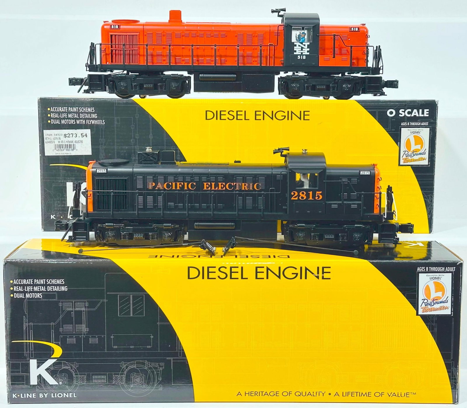 K-Line Modern O Gauge Pacific Electric RS - 3 Diesel Engine with TMCC/ Rail Sounds and New Haven RS (1 of 9)