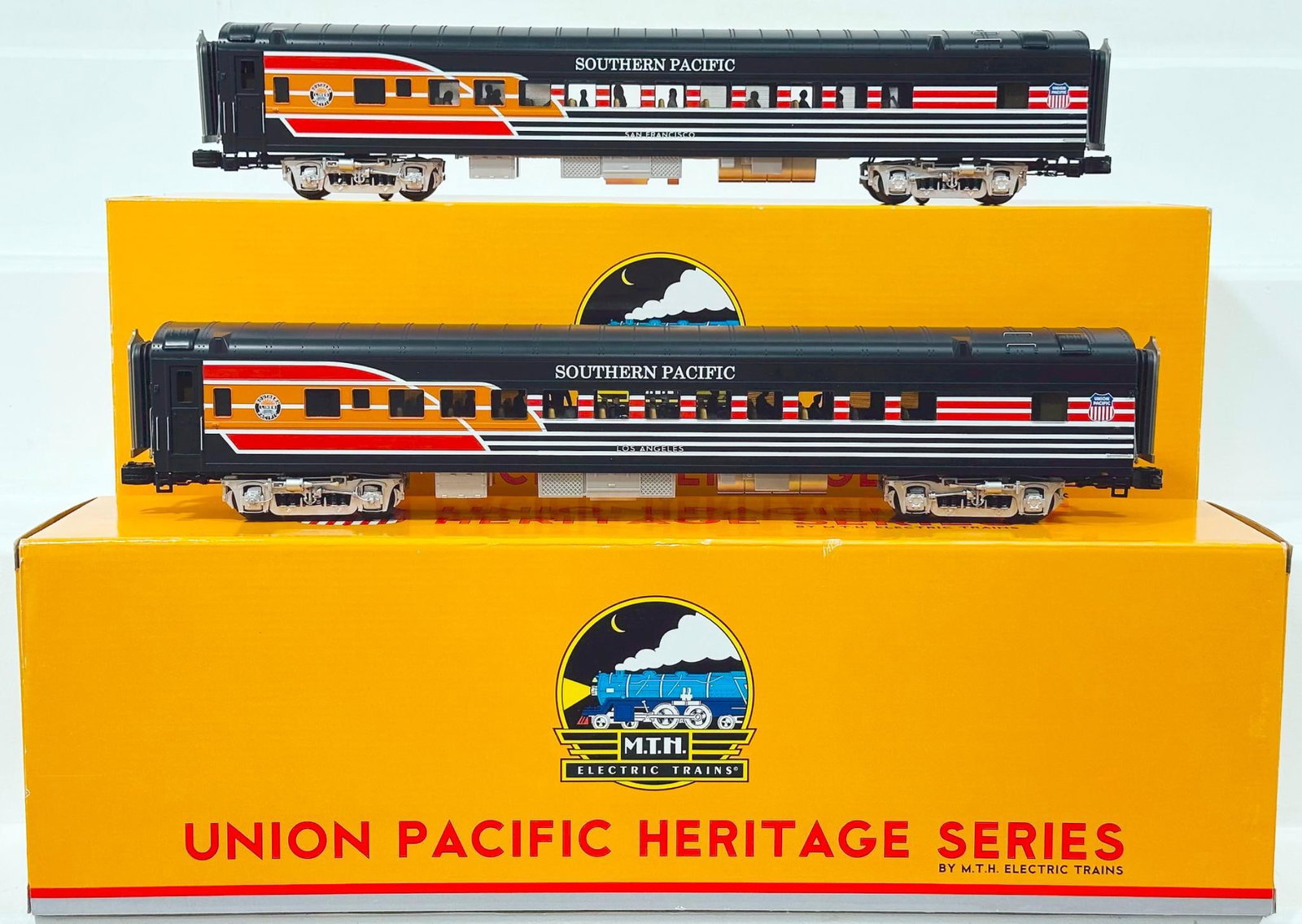 MTH Modern O Gauge Southern Pacific Heritage 70 foot Streamlined Coach Passenger Car X2 Boxed (1 of 8)