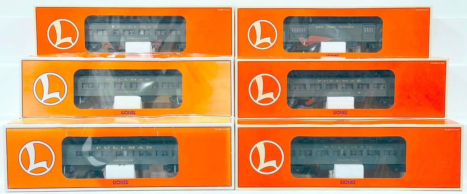 Lionel Modern O Gauge Six (6) Assorted Pullman Heavyweight Passenger Cars Boxed (1 of 5)