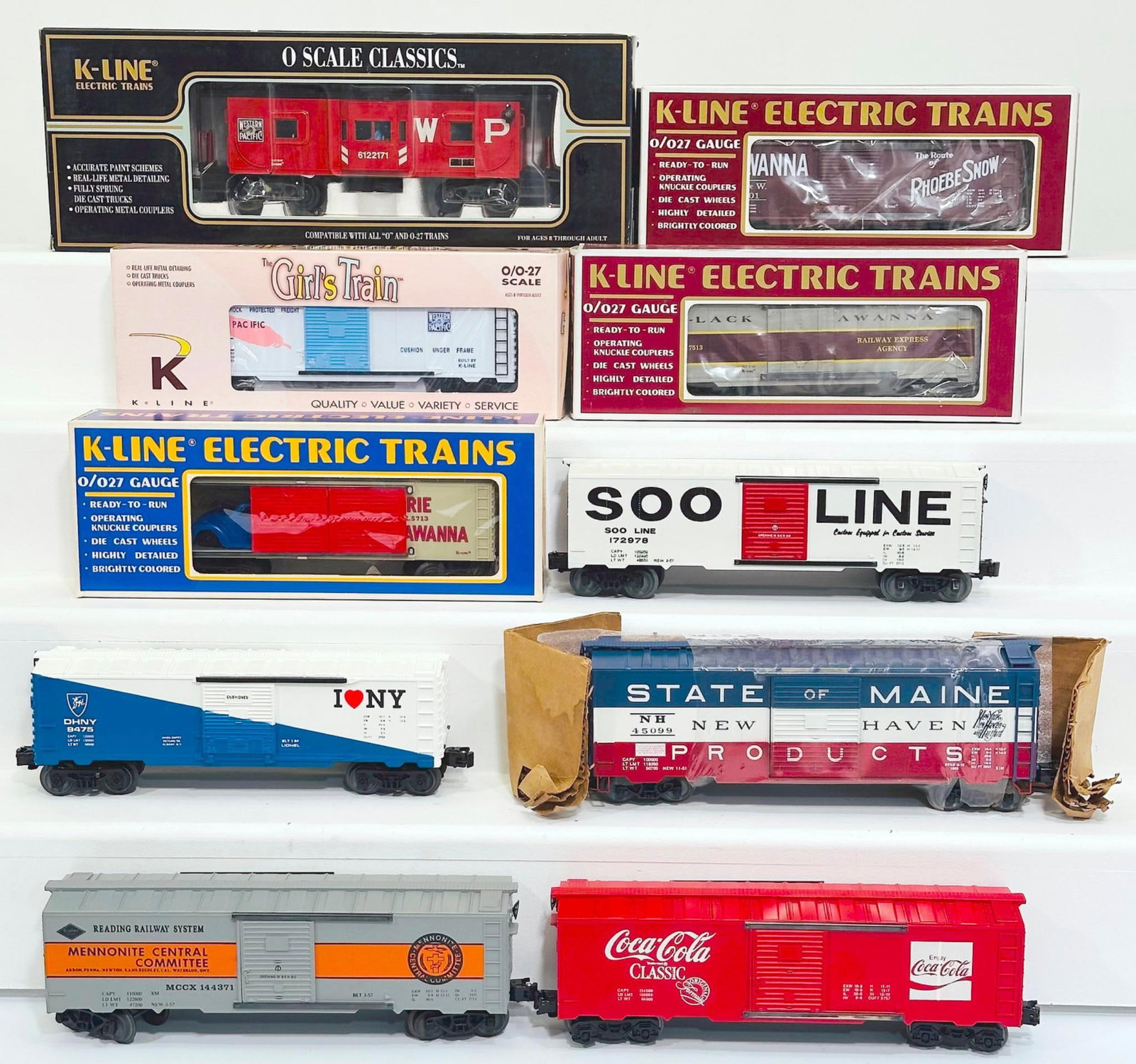 K-Line Modern O Gauge Nine (9) Assorted Freight Cars Partially Boxed (1 of 9)