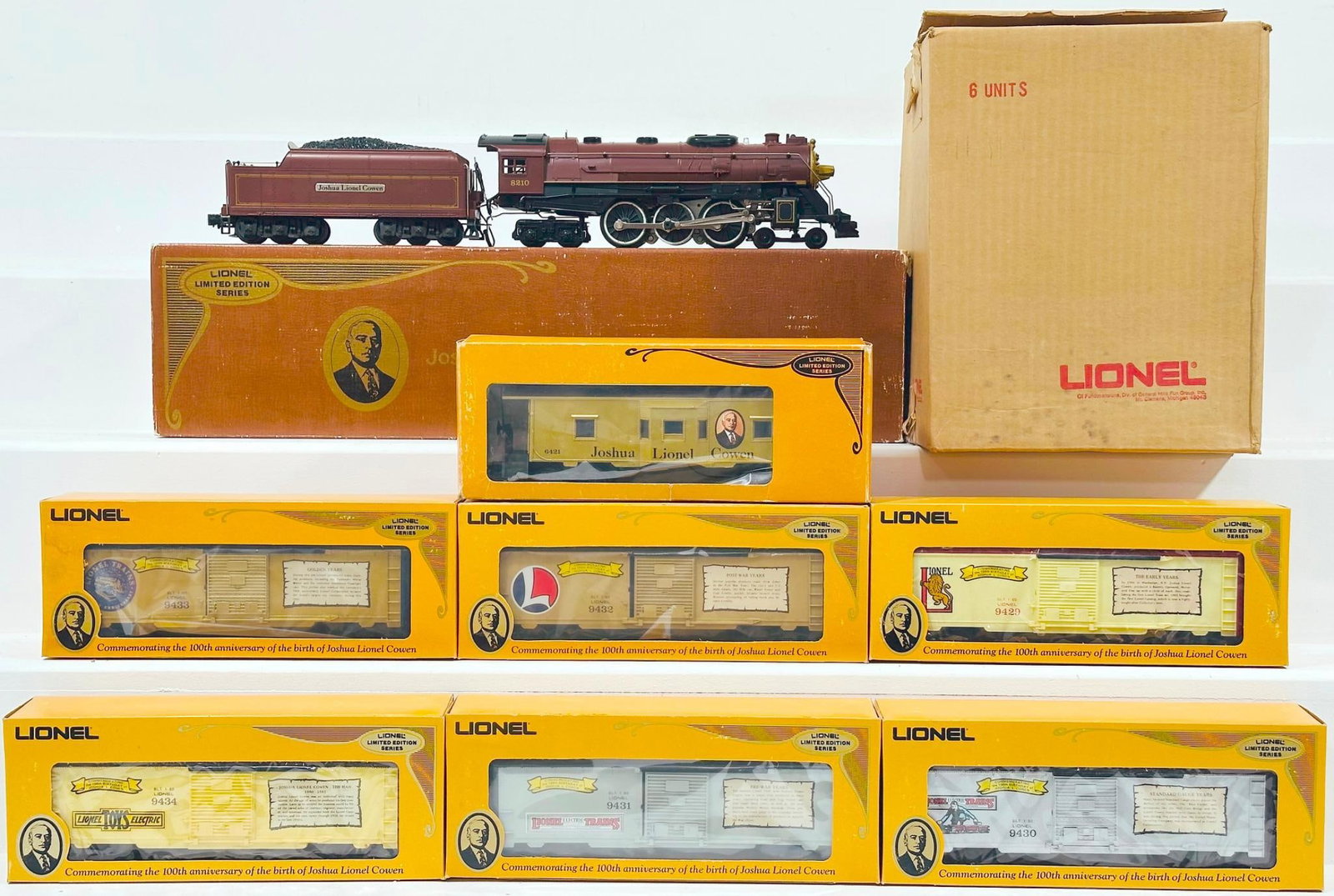 Lionel Modern O Gauge Joshua Lionel Cowen Diecast 4 - 6 - 4 Hudson Locomotive and Tender and Seven (1 of 10)