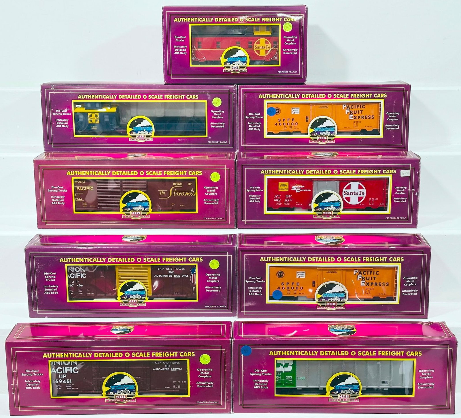 MTH Modern O Gauge Nine (9) Assorted Freight Cars Boxed (1 of 6)