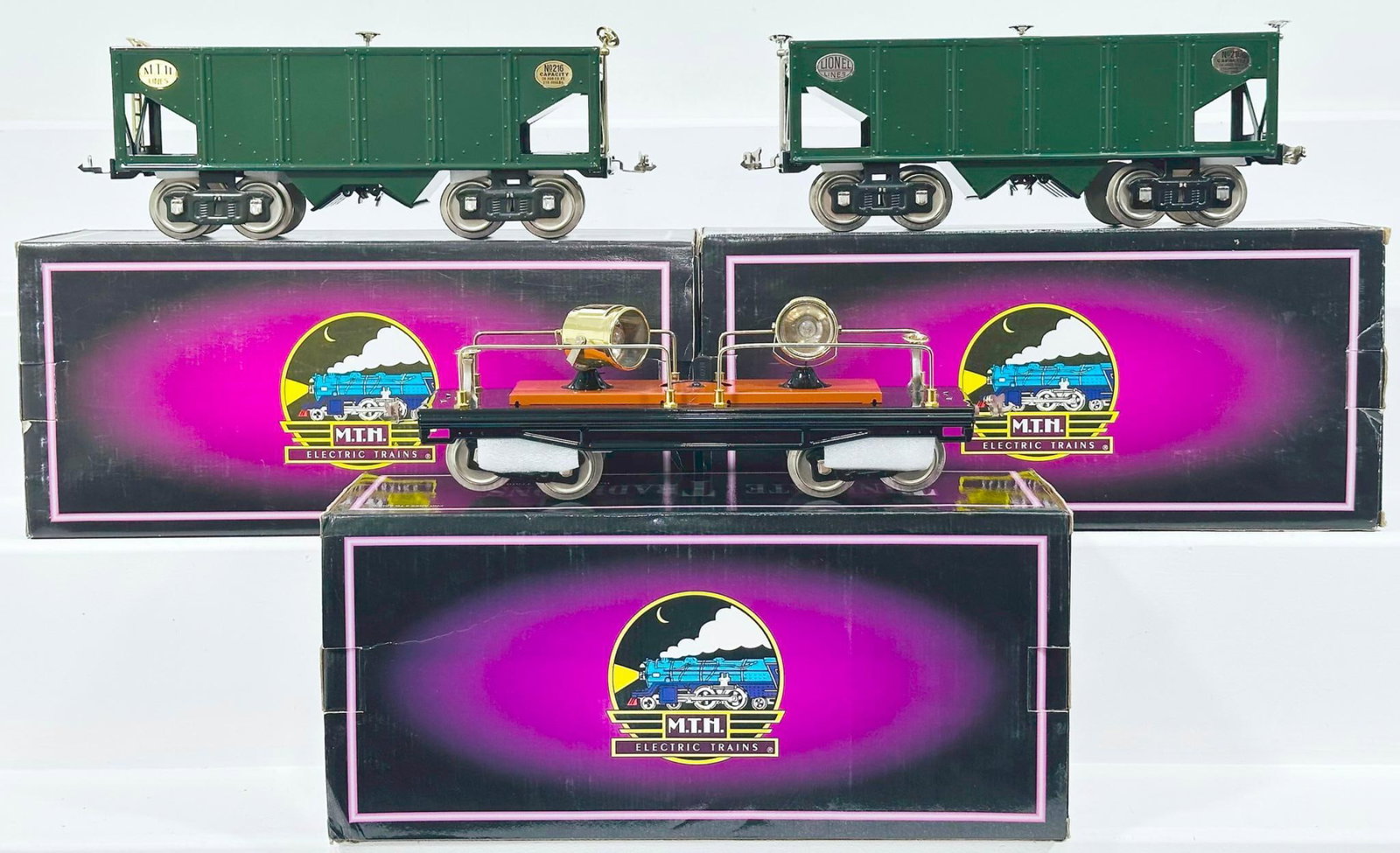 MTH Modern Tinplate Traditions Standard Gauge 216 Hopper Car - 216 Hopper Car - 220 Searchlight Car (1 of 8)