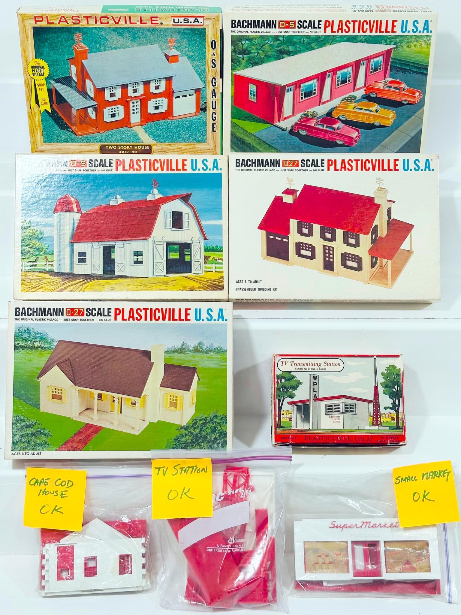 Bachmann/Plasticville Postwar and Modern O Gauge Six (6) Assorted Kits Box and Three (3) Assorted (1 of 6)
