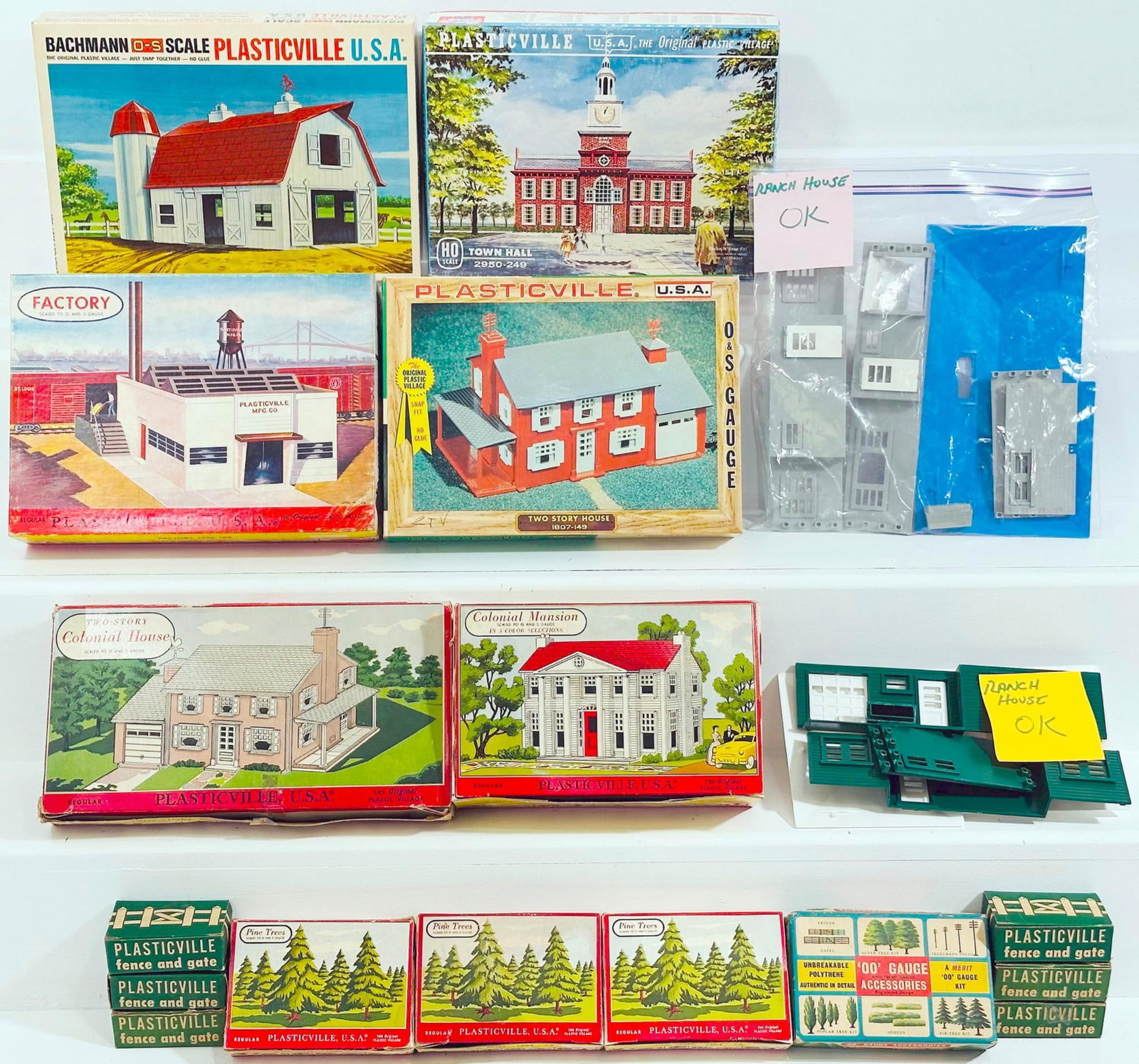 Bachmann/Plasticville Postwar and Modern Six (6) Assorted Kits Boxed and Two (1 of 6)