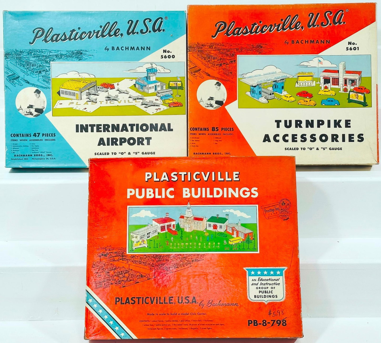 Bachmann/Plasticville Postwar O Gauge Three (3) Assorted Kits Boxed (1 of 6)