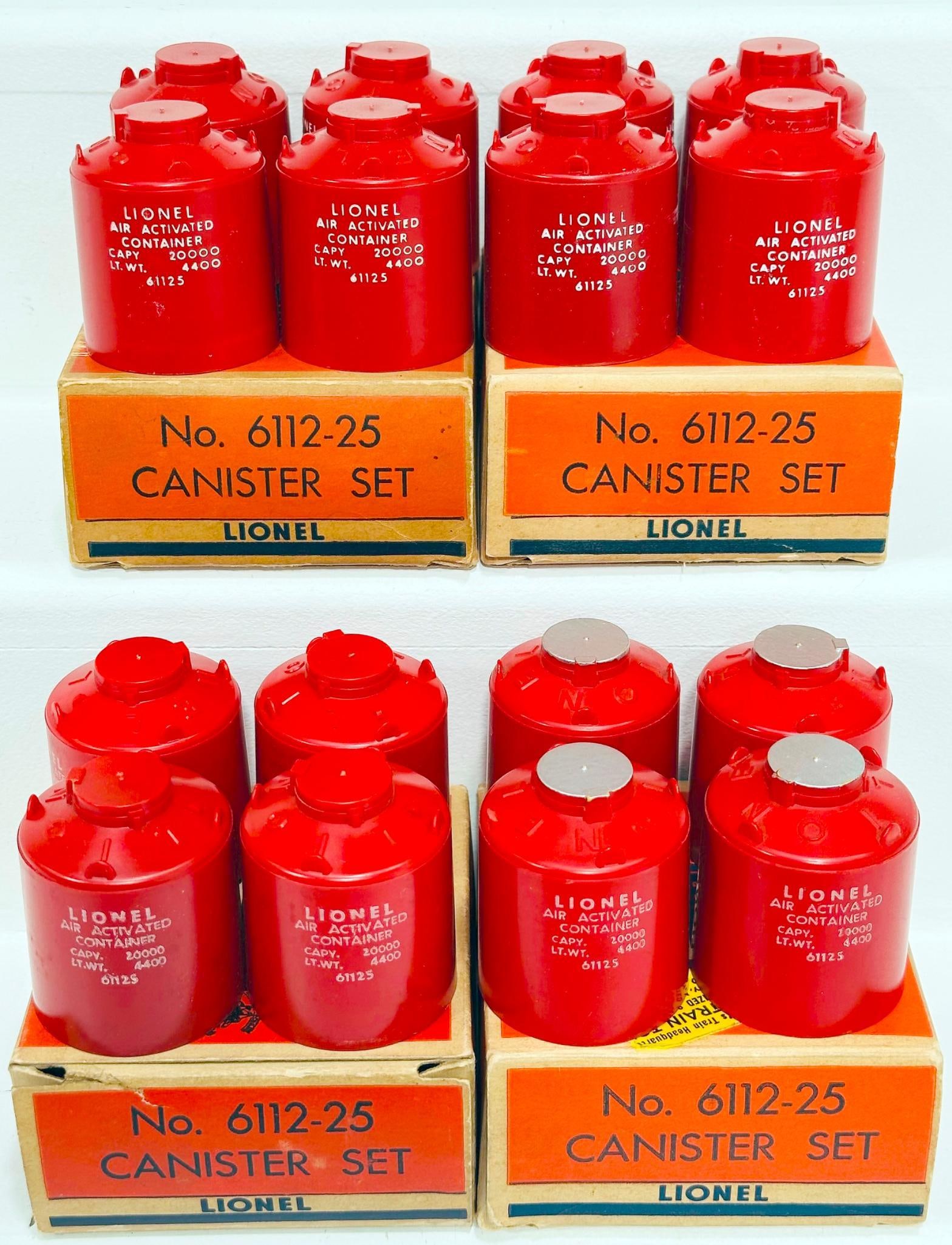 Lionel Postwar O Gauge 6112 - 25 Canisters Set Boxed X4 (1 of 2)