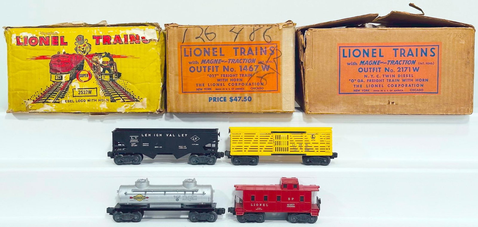 Lionel Postwar O Gauge Outfit No. 2171W - 2537W - 1467W original Set Boxes only (1 of 8)