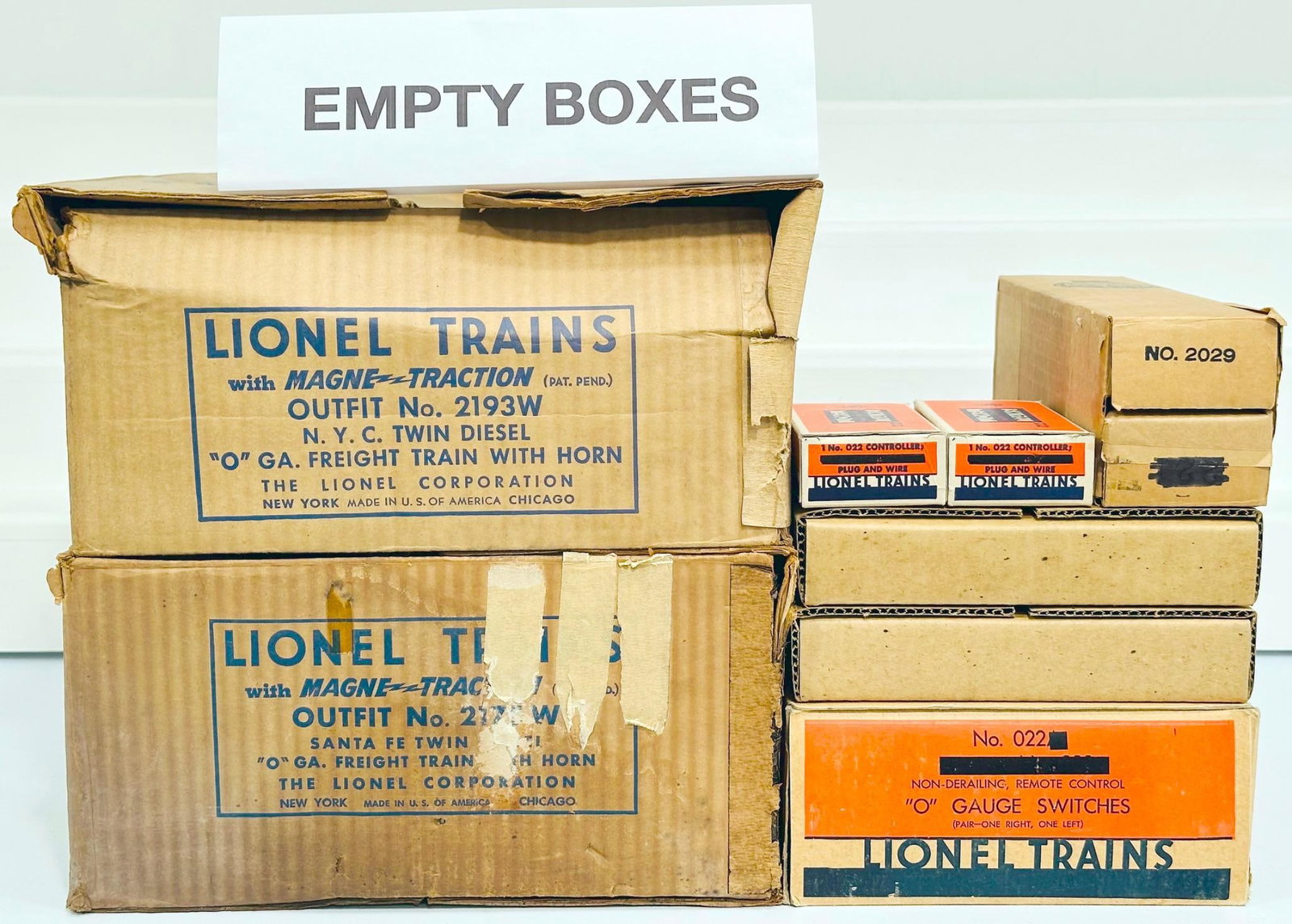 Lionel Postwar O Gauge Outfit No. 2193W and 2175W original Set Boxes only (1 of 8)
