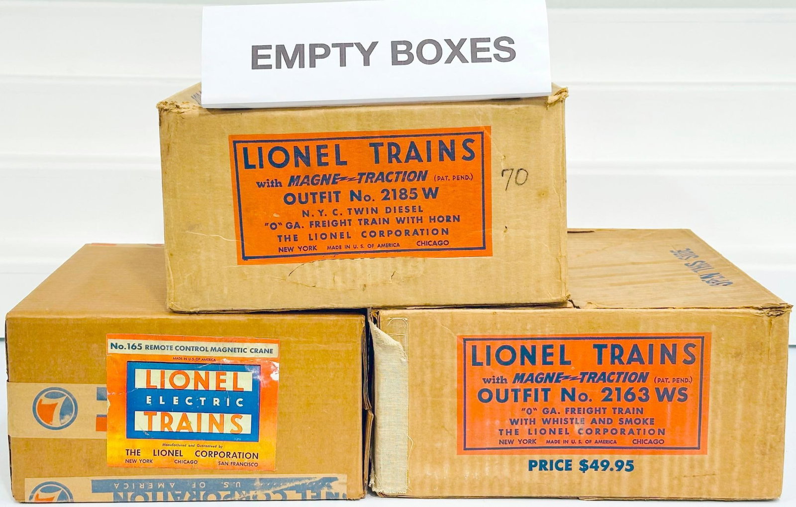 Lionel Postwar O Gauge Outfit No. 2163WS and Outfit No. 2185W original Set Boxes only (1 of 12)