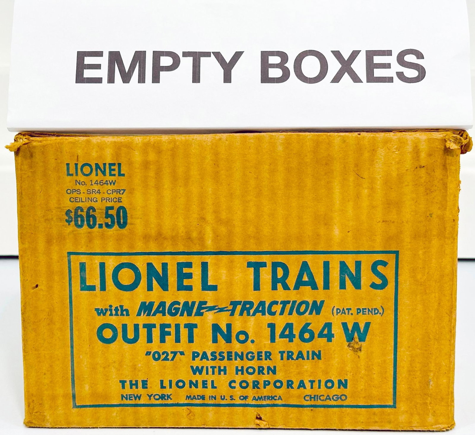 Lionel Postwar O Gauge Outfit No. 1464W original Set Box only, (1 of 4)