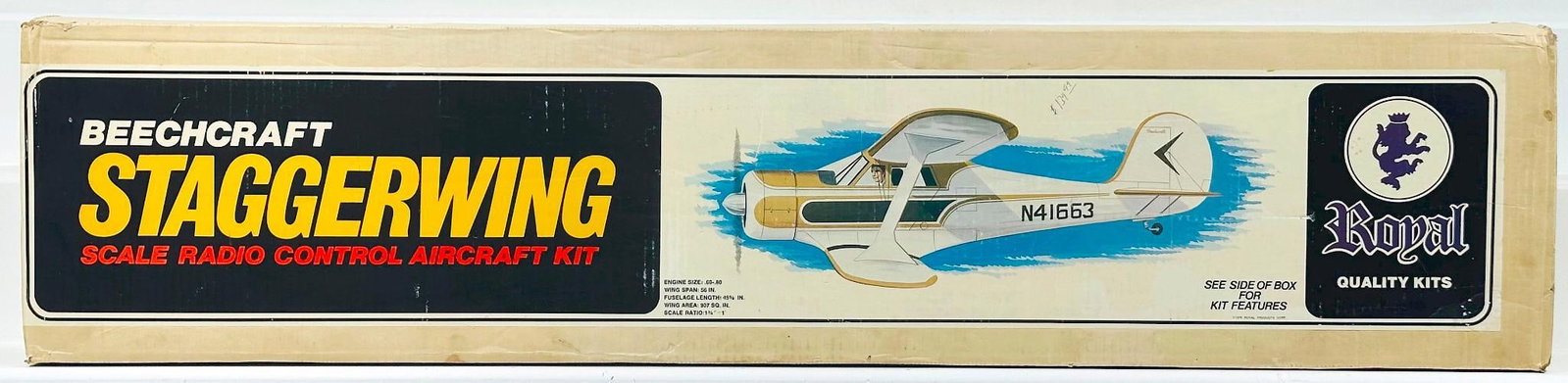 Royal Quality Kits Postwar Beechcraft Stagger Wing Scale Radio Control Aircraft Kit Boxed (1 of 2)