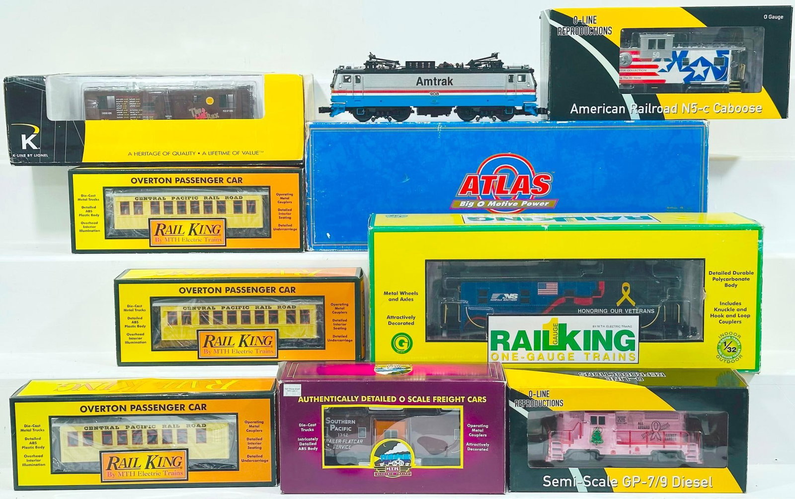 MTH Rail King Modern 1 Gauge Norfolk Southern Offset Steel Caboose/Atlas Modern O Gauge AEM-7 (1 of 11)