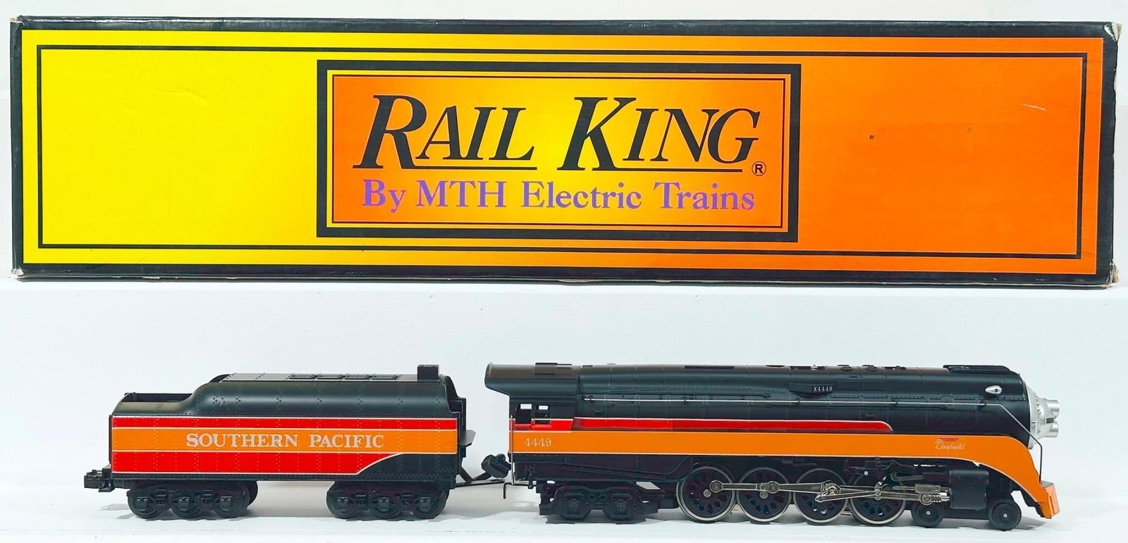 MTH Modern Rail King O Gauge Southern Pacific GS - 4 Steamer Locomotive and Tender with PS 1.0 Boxed: MTH Modern Rail King O Gauge Southern Pacific GS - 4 Steamer Locomotive and Tender with PS 1.0 Boxed, in C7 plus or better and with its original box.
