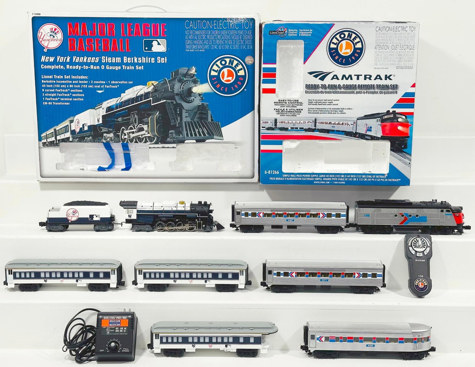 Lionel Modern O Gauge Amtrak LionChief Alco Locomotive/3 Passenger Cars/MLB Lionel Steam Berkshire (1 of 11)