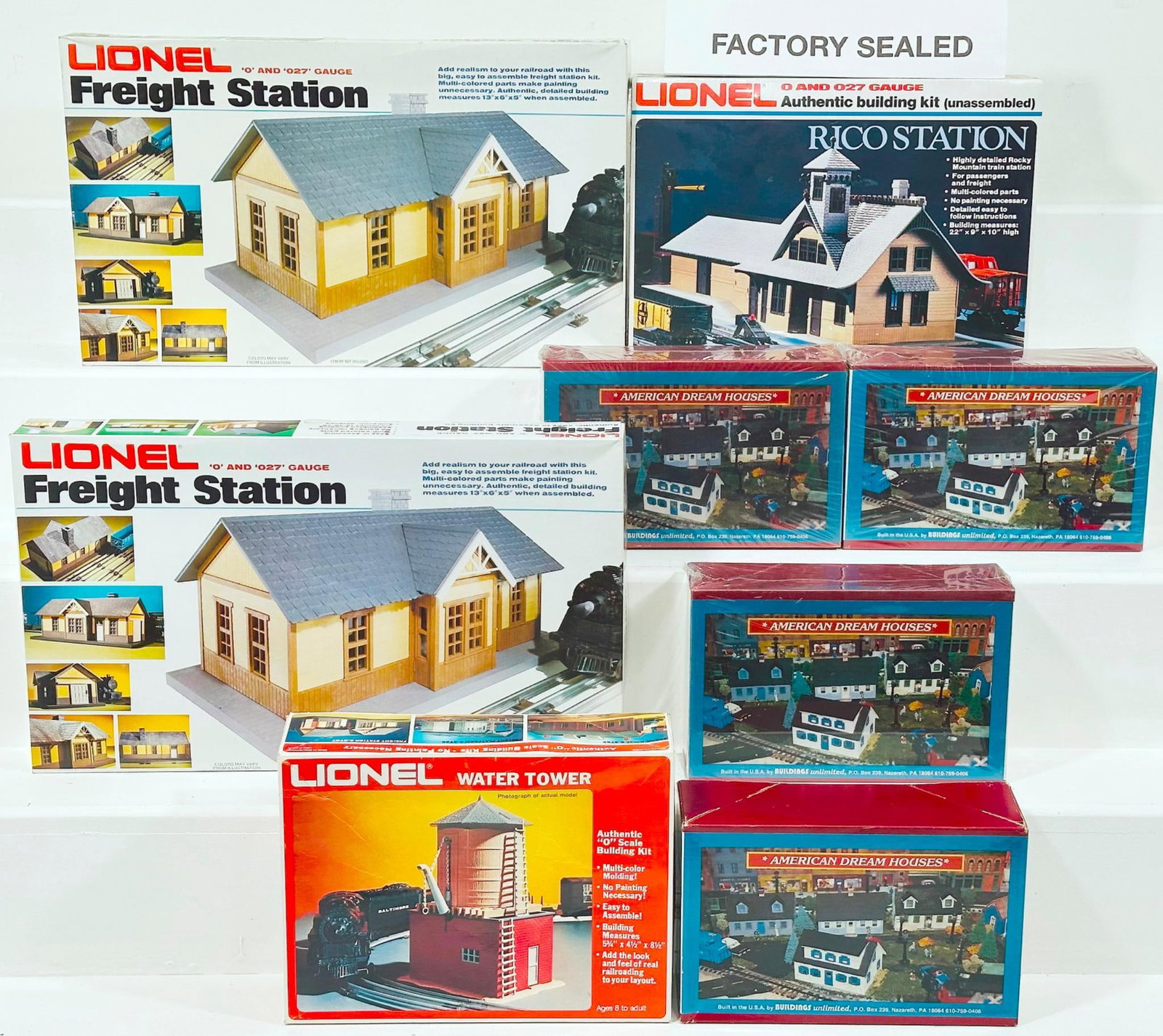 Lionel Modern O Gauge Rico Freight Station - America Dream Houses X4 - Freight Station X2 - Water (1 of 8)