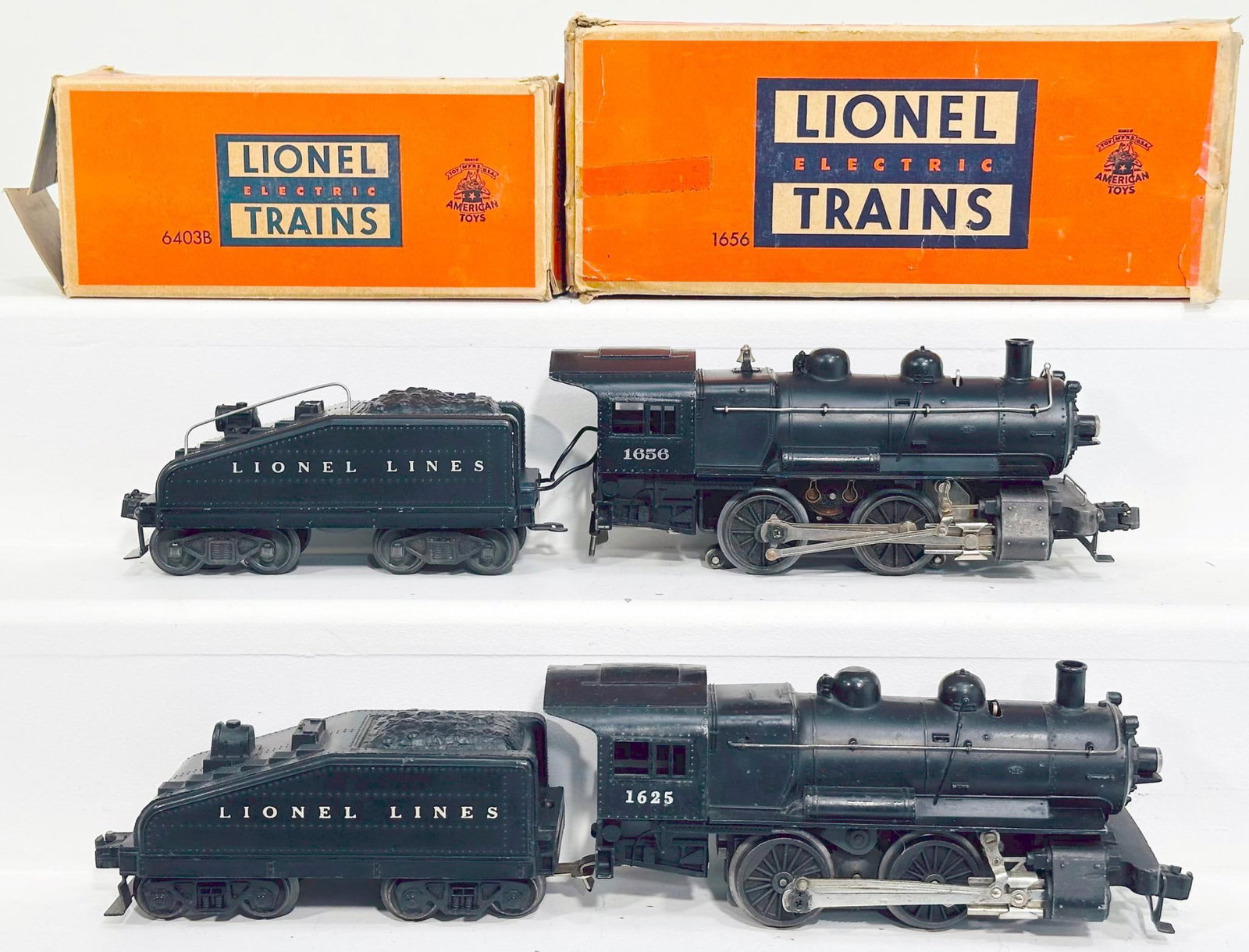 Lionel Postwar O Gauge 1625 Switcher Locomotive and Tender and 1656 Switcher Locomotive and Tender (1 of 8)