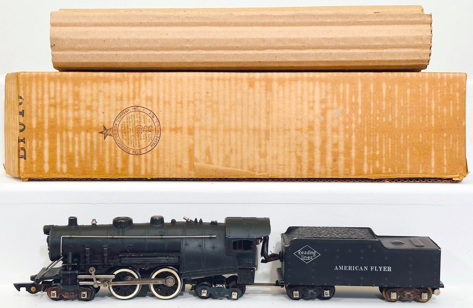 American Flyer Postwar S Gauge 302 Atlantic Reading Lines Locomotive and Tender Boxed (1 of 8)