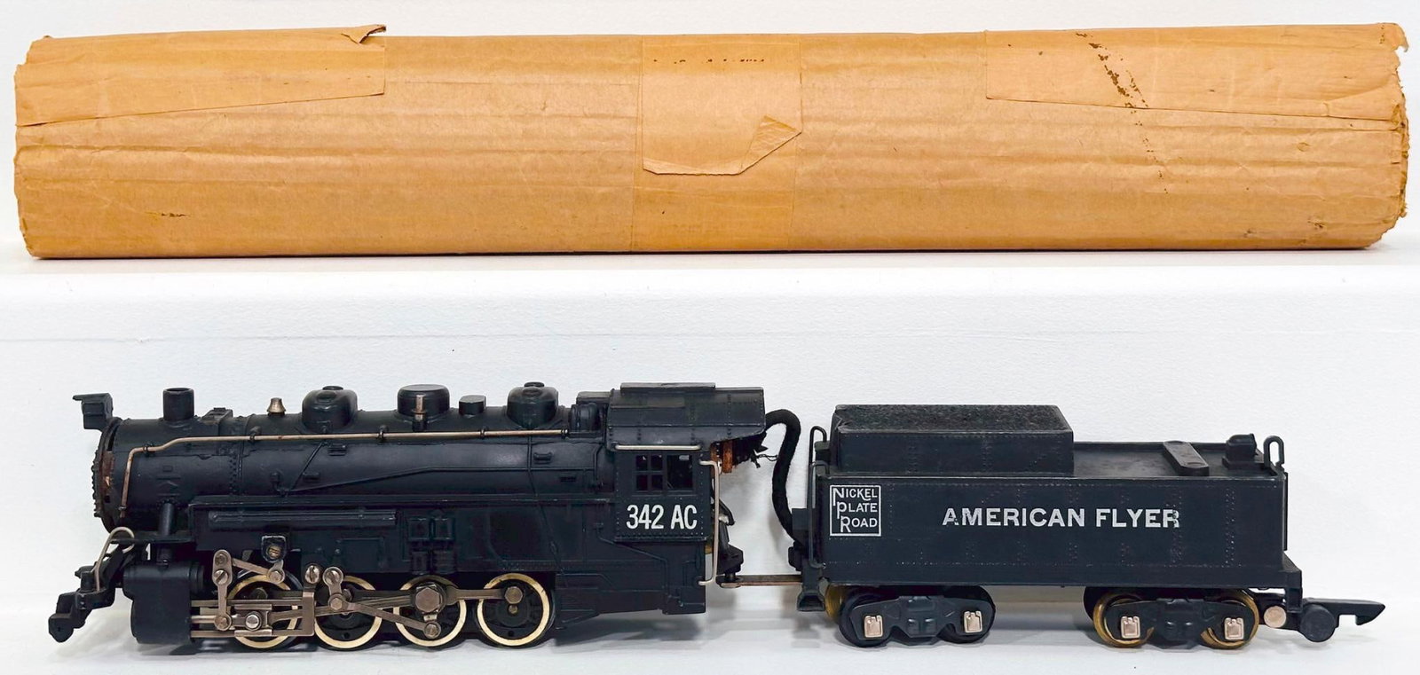 American Flyer Postwar S Gauge 342AC Nickel Plate Road Locomotive Switcher and Tender with original (1 of 7)