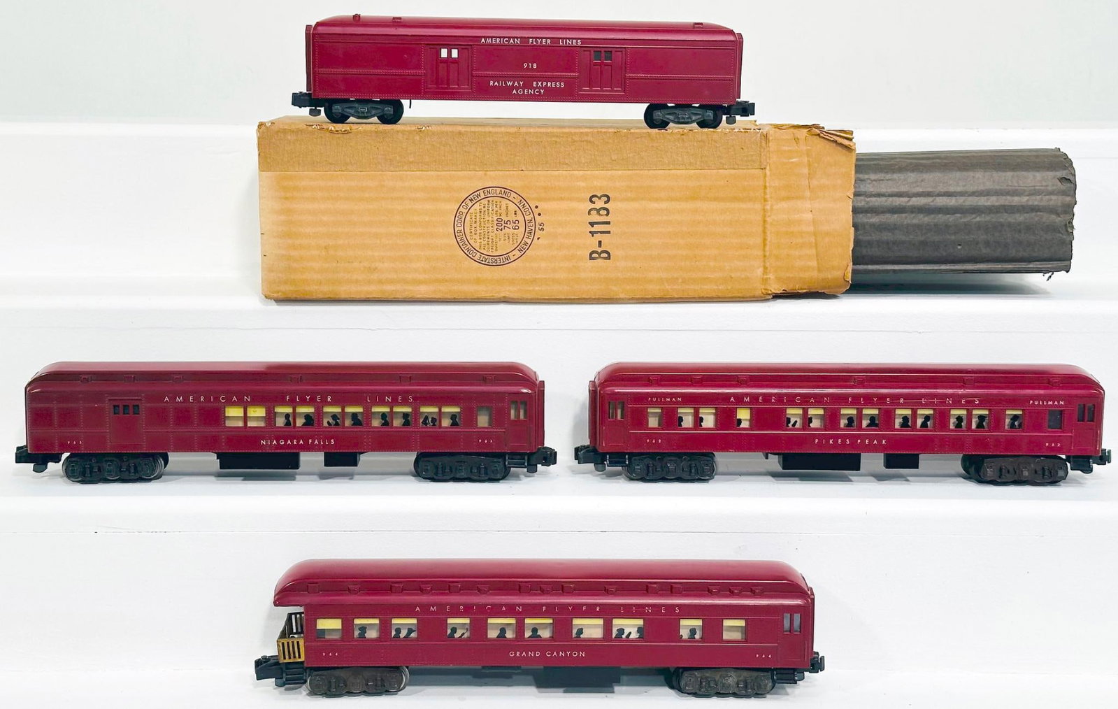 American Flyer Postwar S Gauge 952 - 954 - 953 6 Wheel Truck Silhouetted Window Heavyweight Madison (1 of 8)
