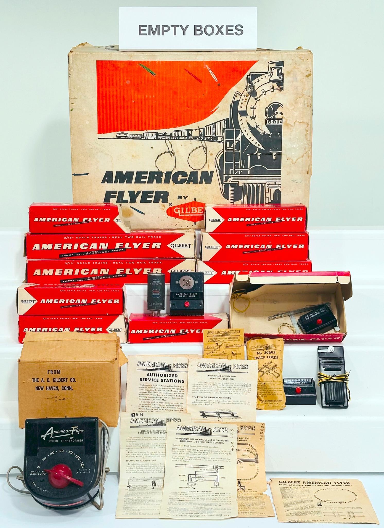 American Flyer Postwar S Gauge No. 20465 Missouri Pacific Fast Freight Set from 1958 Boxes Only (1 of 7)