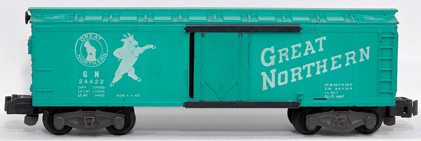 American Flyer Postwar S Gauge 24422 Great Northern Box Car: American Flyer Postwar S Gauge 24422 Great Northern Box Car, in C7 plus.