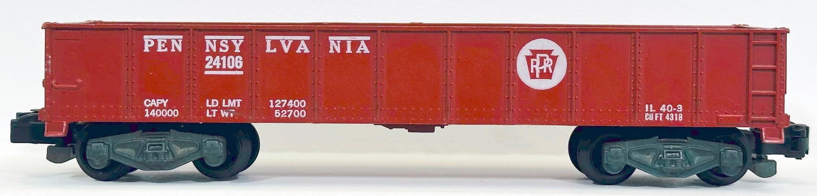 American Flyer Postwar S Gauge 24106 Pennsylvania Gondola Painted: American Flyer Postwar S Gauge 24106 Pennsylvania Gondola Painted, in C7 plus.