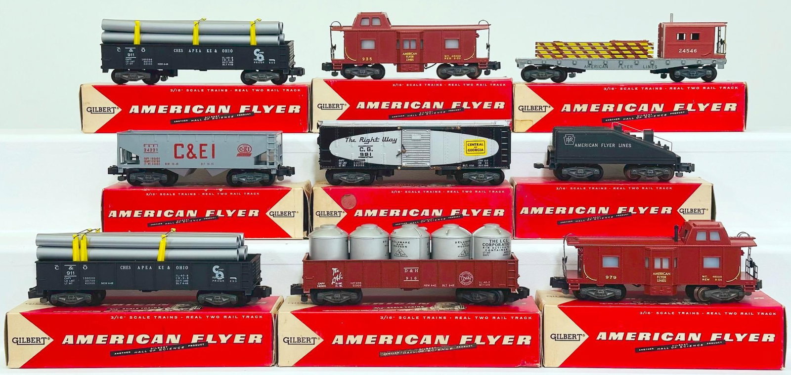 American Flyer Postwar S Gauge Nine (9) Assorted Freight Cars Boxed (1 of 10)