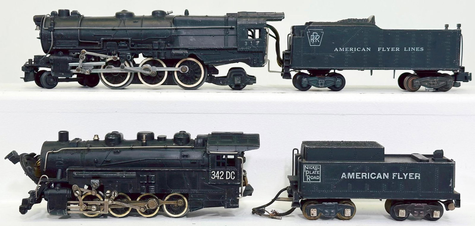 American Flyer Postwar S Gauge 313 PRR 4 - 6 - 2 Locomotive and Tender and 342DC 0 - 8 - 0 Nickel (1 of 6)