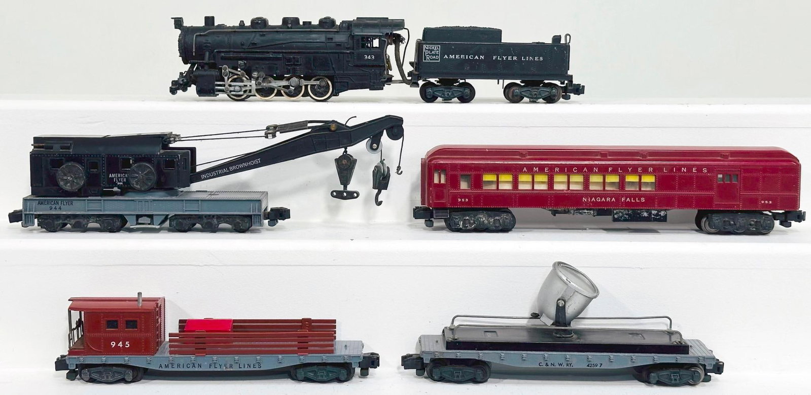 American Flyer Postwar S Gauge 343 Nickel Plate Road 0-8-0 Switcher Locomotive and Tender and (1 of 6)