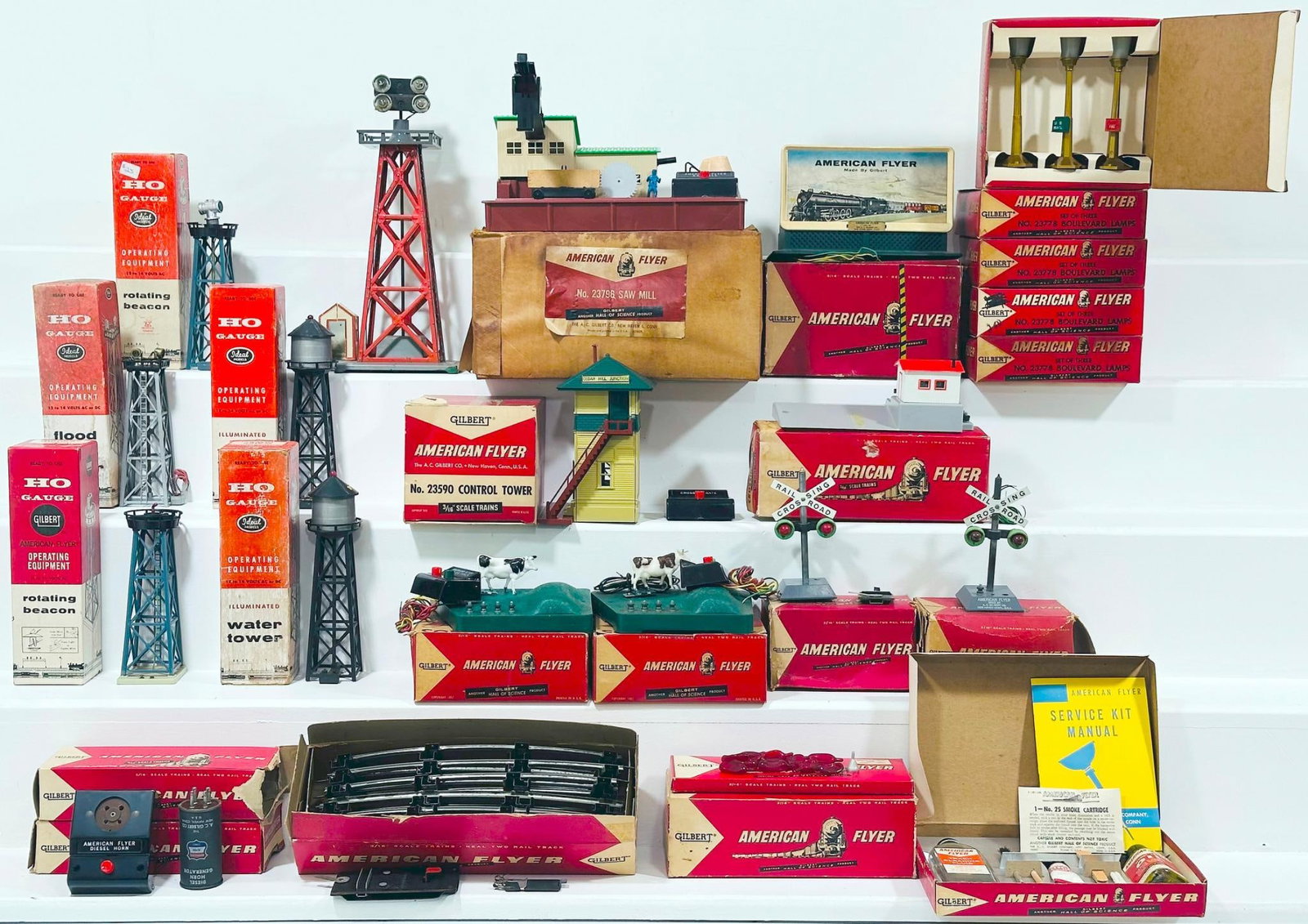 American Flyer Postwar S Gauge 23796 Saw Mill/23778 Boulevard Lamps (3) X5 (1 of 8)