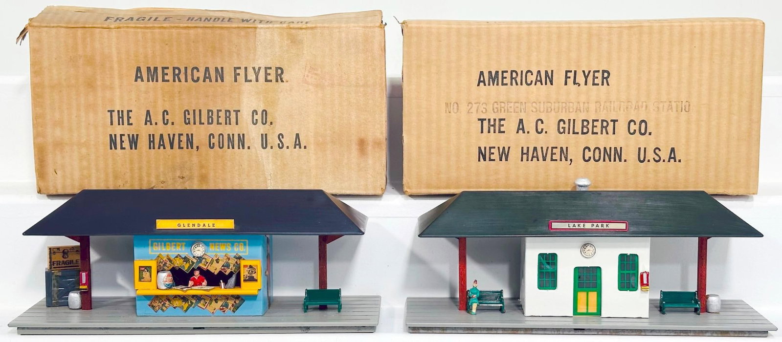 American Flyer Postwar S Gauge 273 Suburban Railroad Station Lake Park and 272 Glendale Station and (1 of 7)