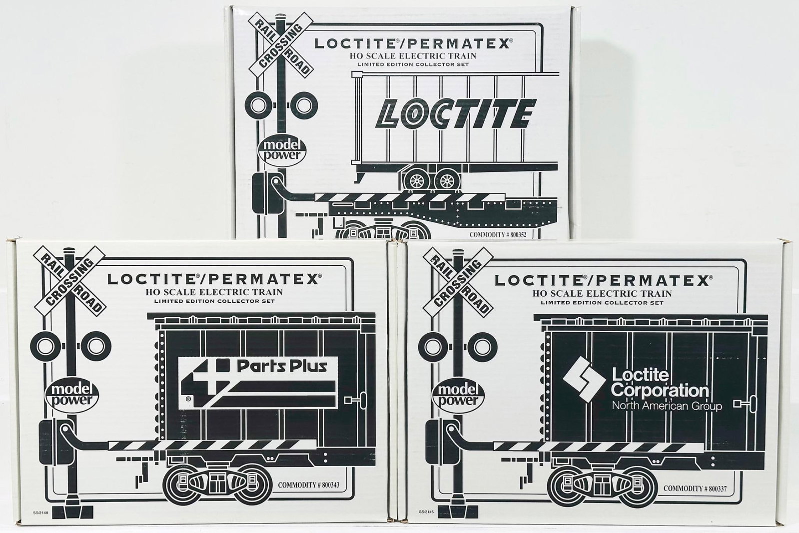 Loctite/Permatex Modern HO Scale Limited Ed. Express-Limited Ed. Loctite Corp North American: Loctite/Permatex Modern HO Scale Limited Edition Express-Limited Edition Loctite Corporation North American Group and Limited Edition Loctite Parts Plus Set Boxed, each in C9 and each with its origina