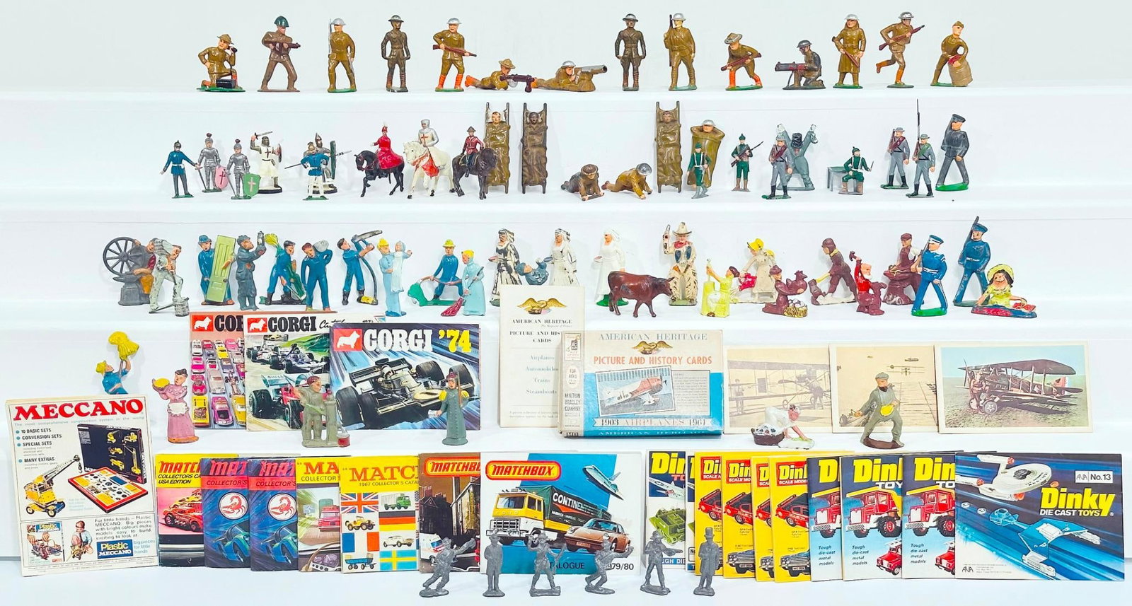 Unknown Manufacturers Assorted Military and Civilian Figures: Unknown Manufacturers Assorted Military and Civilian Figures, each in C6 to C7. This is a General Condition Lot, meaning we have not graded or examined every item in the Lot so the condition will typi