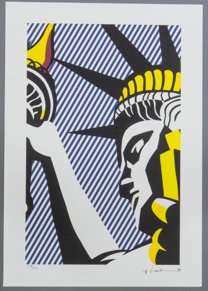 Roy Lichtenstein „I love liberty”: Roy Lichtenstein (after) „I love liberty”, limited edition of 150, lithography print, plate signed bottom right, numbered with pencil bottom left 139/150, heavy paper, with „STYRIA S
